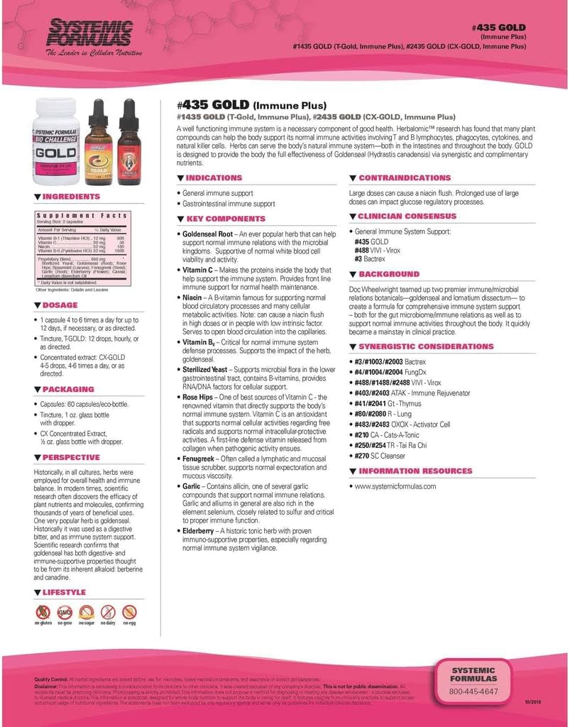 Systemic Formulas Gold Immune Plus - General Immune Support