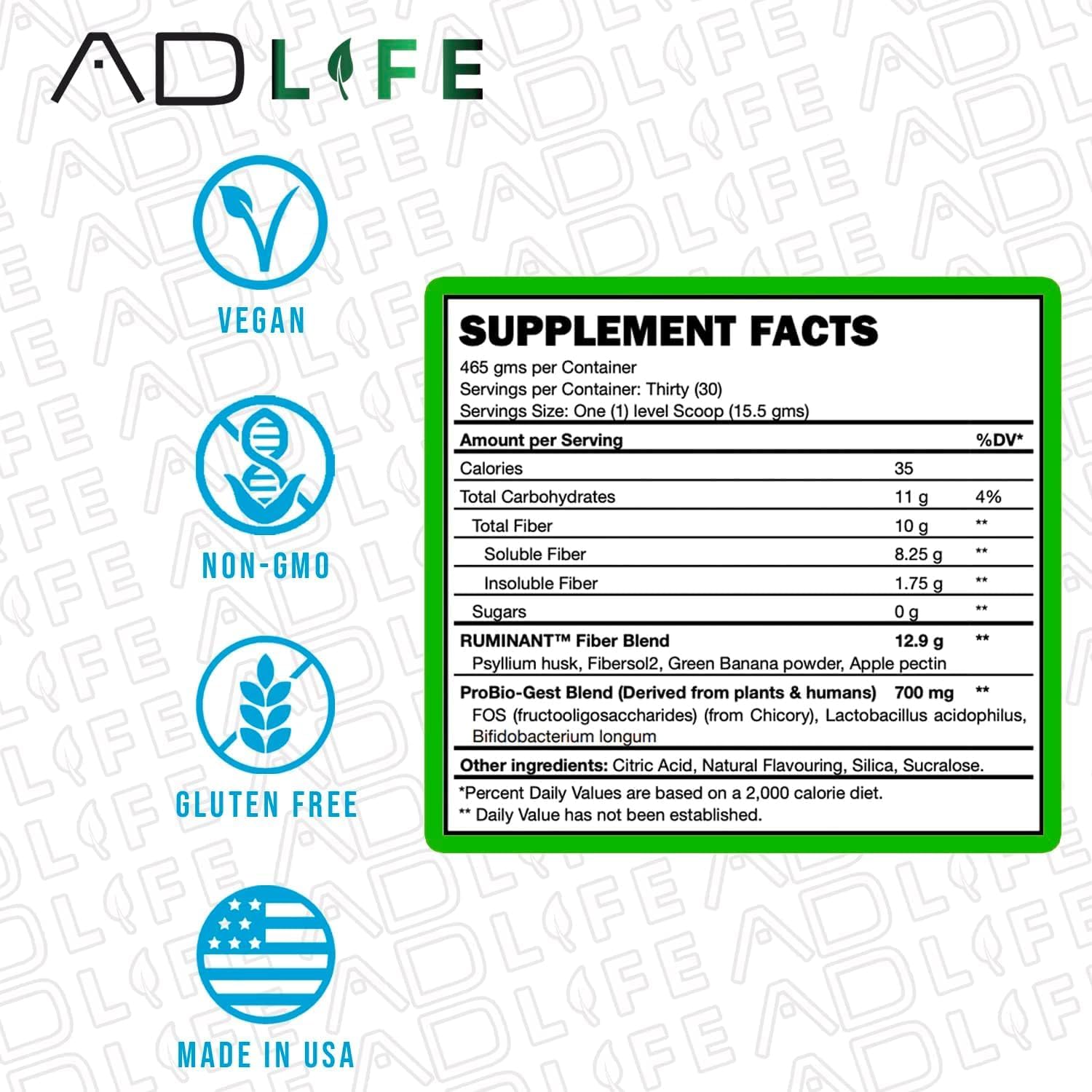 Project AD Fiber+ Vegan Fiber Supplement Powder
