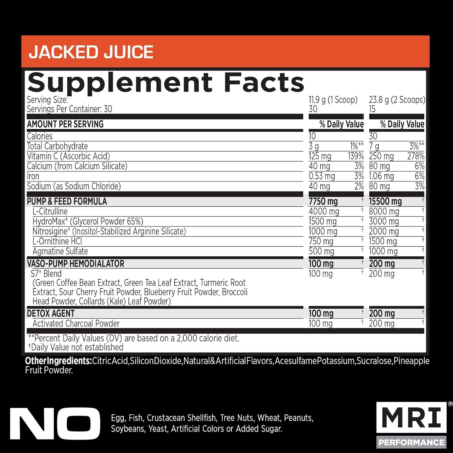 MRI Performance NO2 Black Pre Workout