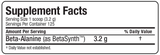 Allmax Beta Alanine, non stim preworkout, caffeine free, ingredient image