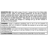 Allmax Beta Alanine, non stim preworkout, caffeine free, usage directions label