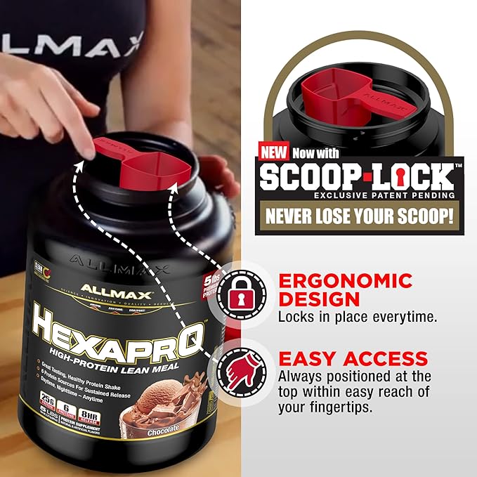 Allmax whey protein, casein protein, best protein powder, cheap protein powder for women or men, low calorie protein powder, clean protein powder, iso whey protein, whey protein concentrate, whey isolate protein powder, best protein powder for weight loss, best tasting protein powder, good for high protein breakfast, protein shakes, protein drinks, scoop lock design