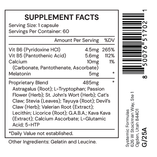 Systemic Formulas: #427 - DReM - Sleep Aid