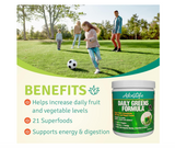 Aloe Life - Daily Greens Powder, QAI-Certified Organic Health Supplement, Antioxidants, 21 Fruits, Veggies, & Herbs Including Aloe & Nopal Cactus, Low-Calorie, Keto-Friendly, Gluten-Free (30 Servings)